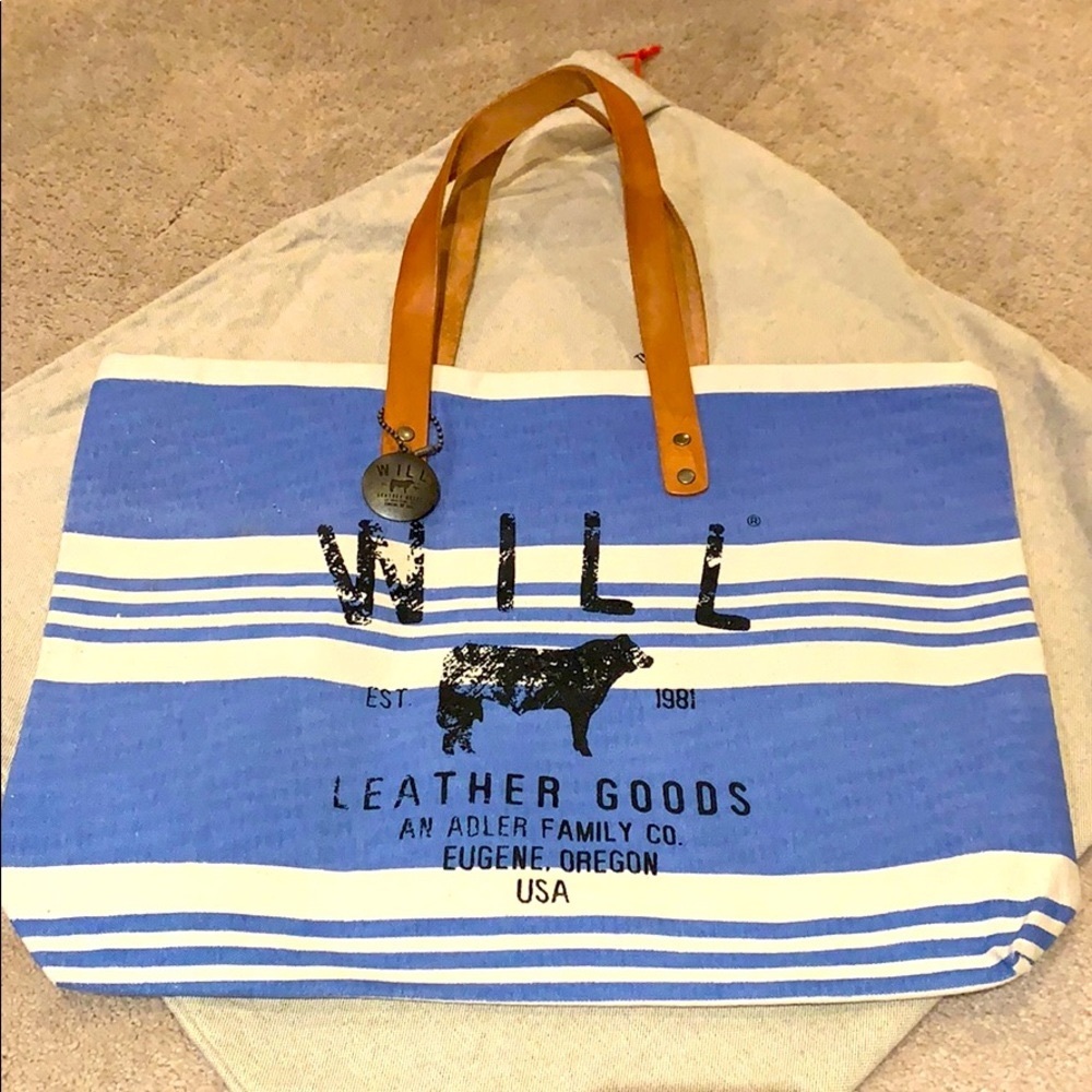 Canvas Tote with Leather Handle